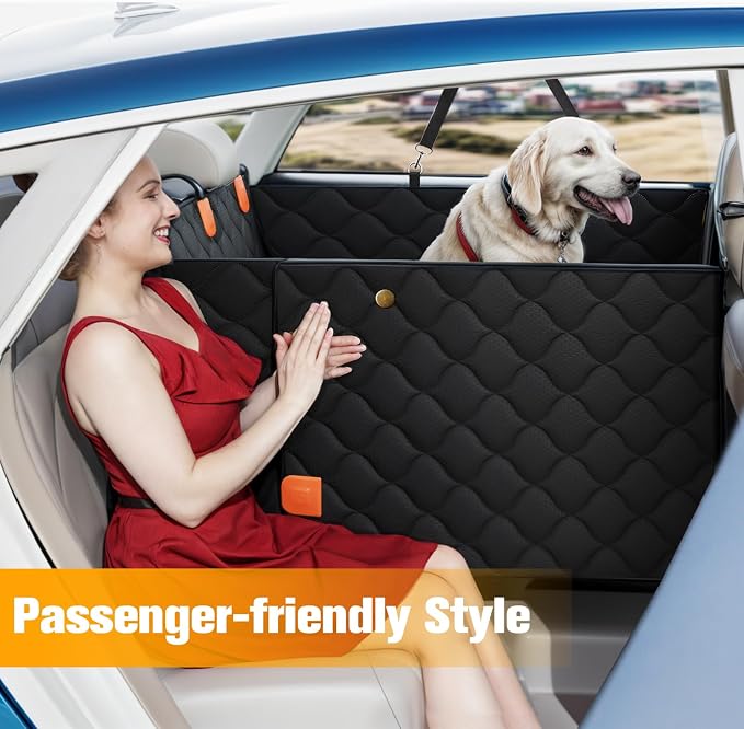 PETICON Convertible Backseat Extender for Dogs, Hard Bottom Dog Seat Cover | Converts to Passenger Mode, 3 Rigid Panels, 400lbs, Waterproof Scratchproof 600D Oxford, Non-slip, Fits Cars/Trucks/SUVs - Image 2