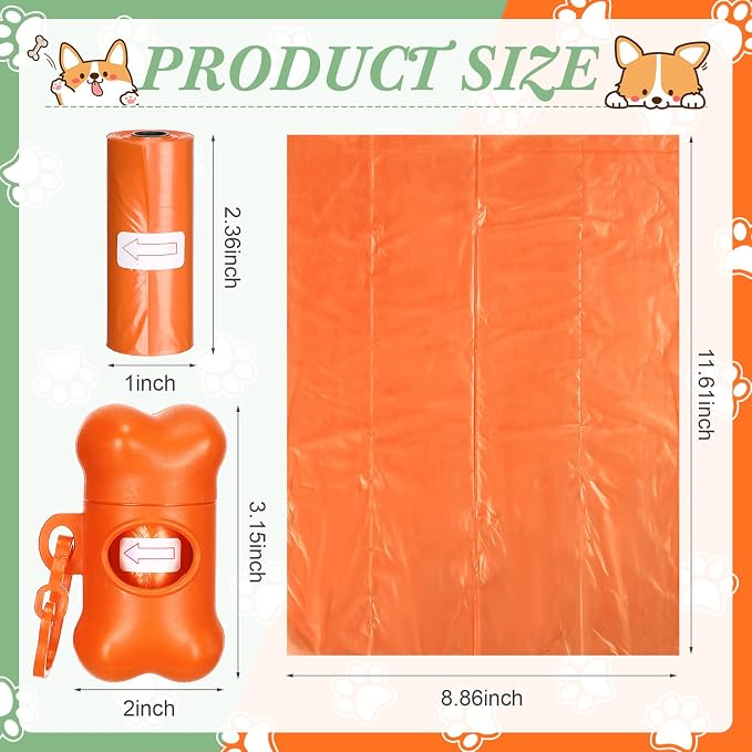 80 Pcs Dog Poop Bag Dispenser with Disposal Dog Waste Bags Bulk Dispensers Puppy Dog Poop Bag Holder with Clips for Doggy, 9 Colors (Bone Shape) - Image 2