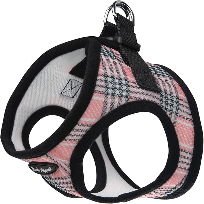 Bark Appeal Pink Plaid Step-in Dog Harness for X-Large to 2X-Large Sized Pets – Updated Sizing, Re-Measuring is Essential – Soft Vest Harness – Anti-Choke with Adjustable Strap & Heavy Duty Clip – XXL by BarkAppeal
