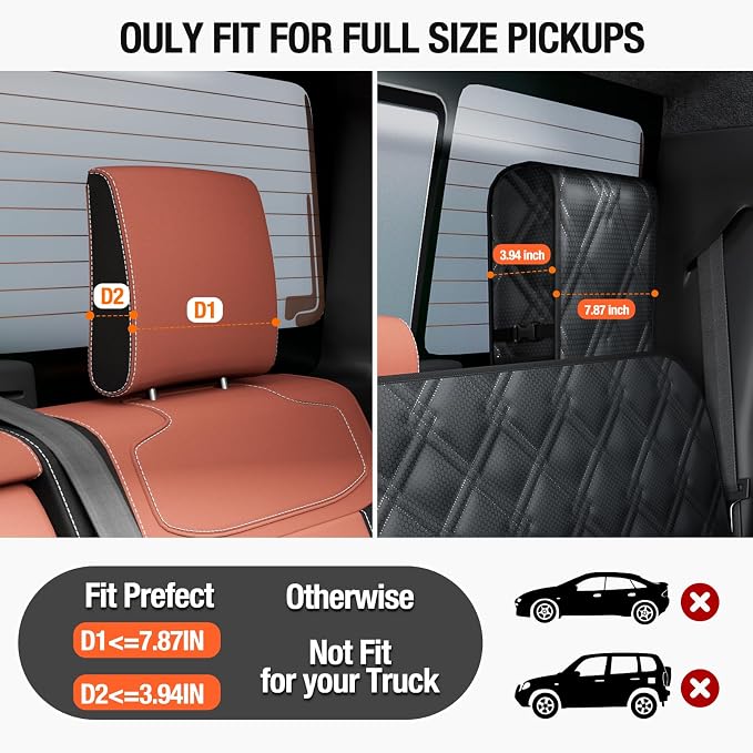 Surfcabin XL Dog Car Seat Cover for Back Seat Hard Bottom Holds 420 lbs | Waterproof & Machine-Washable Full Size Pickup Dog Back Seat Cover with Door Protection, Easy to Install Foldable Dog Hammock - Image 8