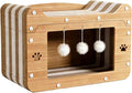 3-in-1 Cat Scratcher House with Balls Cat Bed, Scratcher Cardboard Cat Scratcher Pad, Brown by Unknown