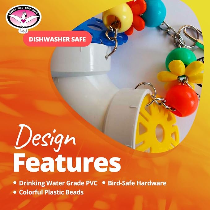 Super Bird Creations SB751 PVC Forager Bird Toy, Medium/Large Bird Size, 3” x 5” x 8” - Image 5