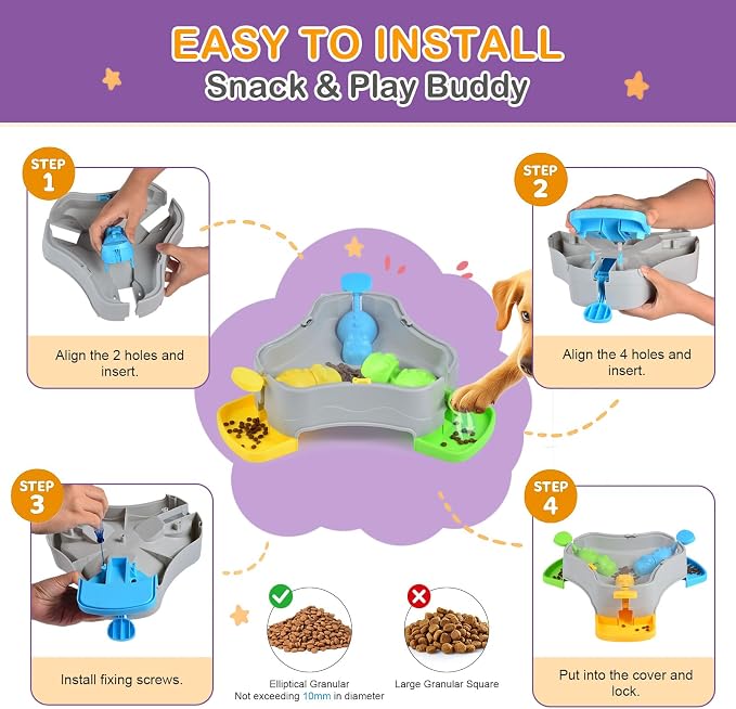 Interactive Dog Toys, Dog Puzzle Toy Treat Dispensing Dog Toys, Dog Enrichment Toys for Mental Stimulation, Slow Feeder Dog Puzzle for Small Medium Dogs, Interactive Cat Toy Cat Puzzle Feeder - Image 4