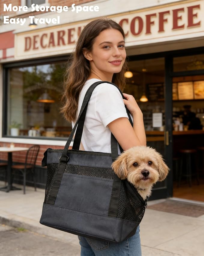 Dog Purse Carrier for Small Dogs with Pocket,Dog Carriers Soft Sided,Pet Carrier Purse for Puppy and Cats Up to16 lbs,Dogs and Puppies Tote Bag Carrier,Collapsible Travel Puppy Carrier - Image 6