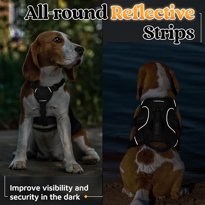 rabbitgoo Escape Proof Dog Harness for Small, No Pull with Lift Handle | No Escape, Full Soft Padded, Reflective Adjustable Vest, Leash Clip for Walking Hiking Training, Black, Small - Image 8
