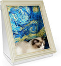 Mona Lisa Cat Bed Painting Cat Scratcher Bed CartBoard Cat House Beds for Indoor Cats Half-Surround Design W/Horizontal Cat Scratcher Scratching Board W/Catnip (The Star Night, Frame Pre-Taped) by Sey%C3%B5ssbe