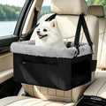 JOEJOY Deluxe Dog Booster Seat with Sturdy Metal Frame and Safety Leash for Small Pets up to 20 lbs - Portable Puppy Dog Car Seat with Thick Cushion and Storage Pockets for Small Dogs, Black by JOEJOY