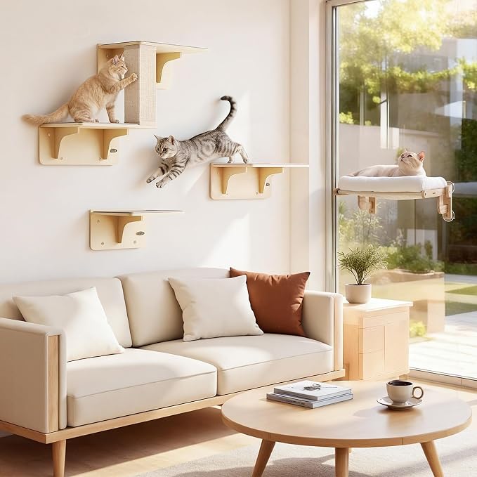 Pecute Foldable Cat Window Perch, Cloud-Soft Cat Bed with Wood Frame, 26" L | Solid Wood, Strong Suction Cup, Washable Cushion, Sided Bolster, Large Cat Hammock Indoor for Sunbathing, Bird Watching - Image 8