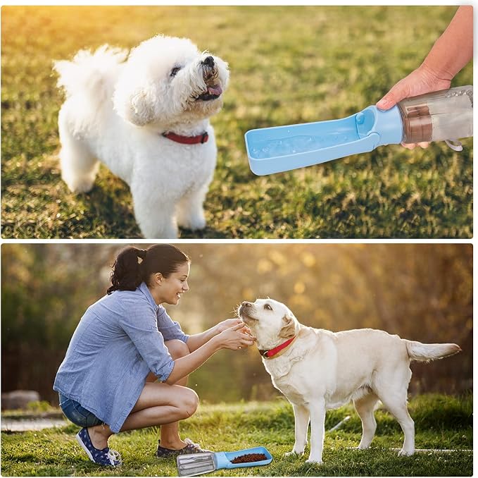 Foldable Dog Water Bottle, Leak Proof Dispenser, SkyBlue, 19oz | Portable Water Dispenser, Dishwasher Safe, for Puppy Small Medium Large Dogs, Pet Drink Cup for Walking Hiking Traveling - Image 7