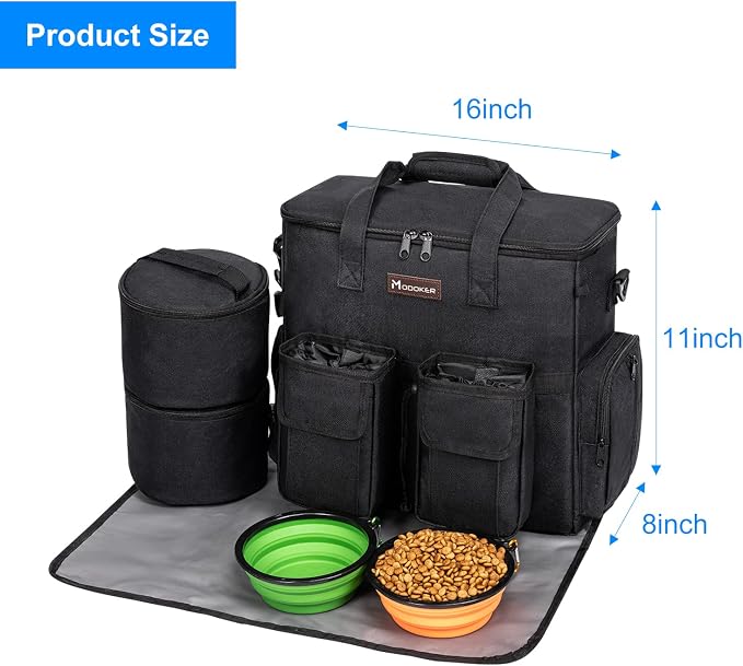 Dog Travel Bag, Airline Approved Pet Carrier for Cats and Dogs | Dog travel accessories set with feeding supplies, bowls, mat, and strap. Ideal for weekend trips. - Image 2