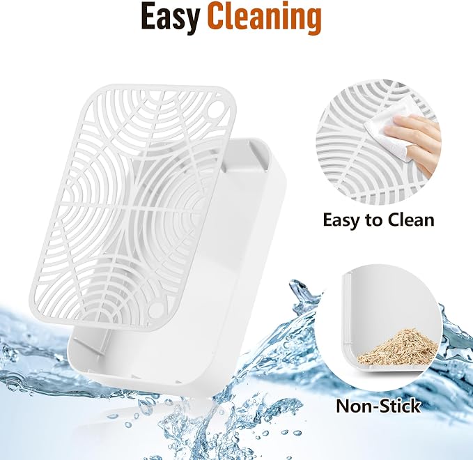 Cat Litter Box Step Non-Slip Cat Step with Filter Function,White | Double Layer Litter Box Ramp for Kitten & Elderly Cats, Litter Catcher for Automatic Cat Litter Box, Easy to Clean - Image 5