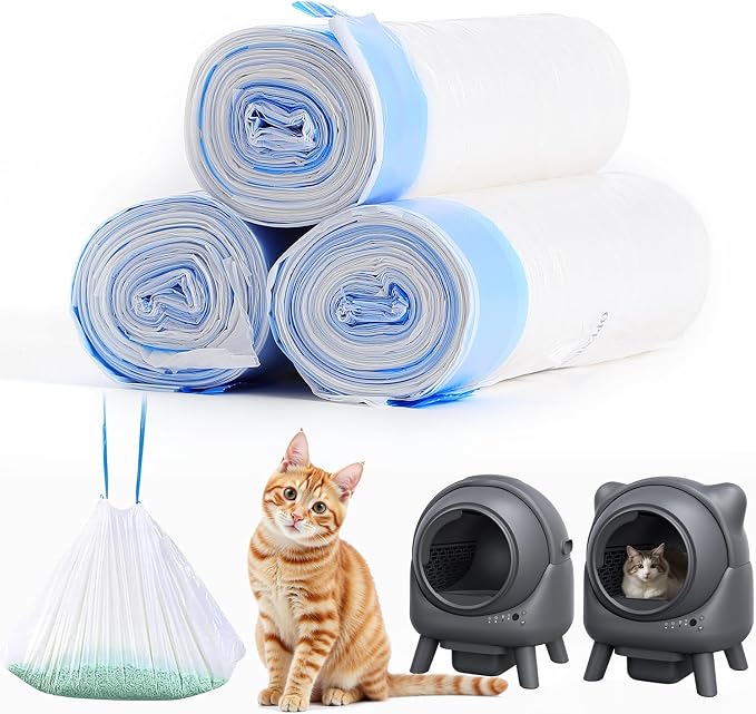 Replaced Trash Bags-3 Rolls, 60 Packs FEELNEEDY Cat Litter Box Waste Bag for S20-A Automatic Self-Cleaning Cat Litter Box - Image 6