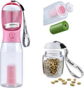 Cibaabo Dog Water Bottle with Food Container & Poop Bag Holder & Filter | Feeding & Hydration & Waste All in One | Travel Puppy Water Bowl | Portable Pet Dispenser | Girl Dog Accessories for Walking by Cibaabo