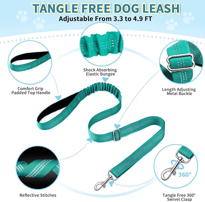 SlowTon No Pull Small Dog Harness and Leash Set with Front Clip | Soft Padded, Neck & Chest Adjustable, Lightweight, Anti-Twist, Puppy Vest Harness Pet Lead Combo for Small Medium Dog, TL XXS - Image 8