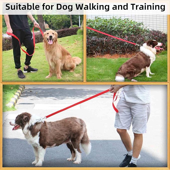 AMAGOOD 6 FT Puppy/Dog Leashes, Traditional Style Leash with Easy to Use Collar Hook, Great for Small, Medium and Large Dogs (3/4 in x 6 ft, Red) - Image 3