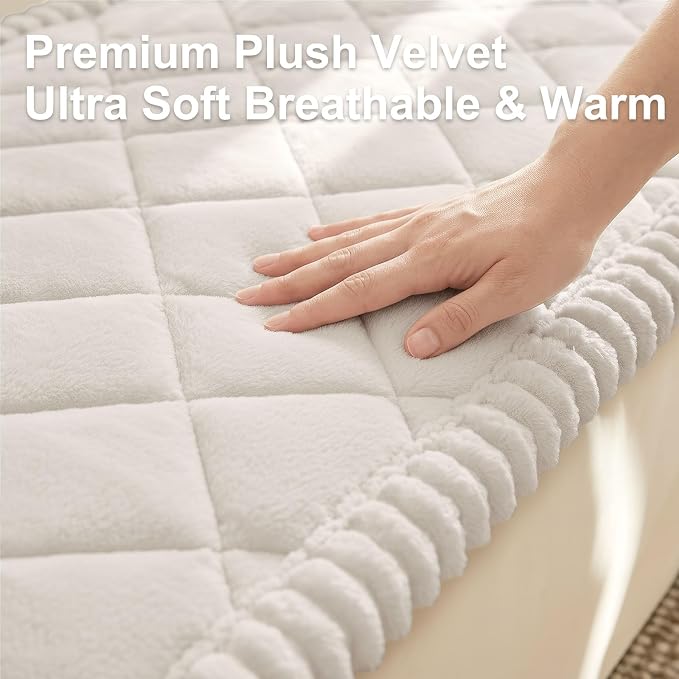 Smiry Non Slip Couch Cover for Dogs, Fuzzy Plush Pet Sofa Protector | Washable Furniture Cover for Large Dogs & Cats, Scratch & Dirt Resistant, For 2 Cushion Couch, White, 35.4"x63" - Image 5