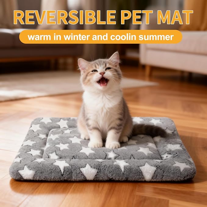 Dog Bed Mat, Reversible Crate Pads for Small/Medium/Large Dogs & Cats Sleeping, Portable & Soft, Dog Beds Crate Pad (Grey, XS(18"*14"*1.5")) - Image 5