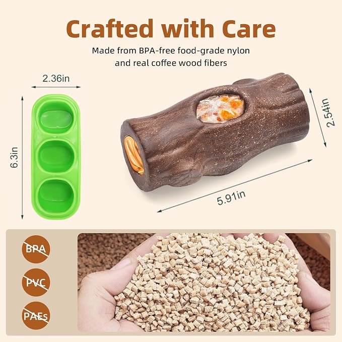Corn Shape Dog Chew Toy for Small to Medium Dogs – Puppy Teething Toys with Squeaker; Tree Stump Chew Toy for Medium to Large Dogs – Design with Frozen Treat Molds & Peanut Butter Grooves - Image 5