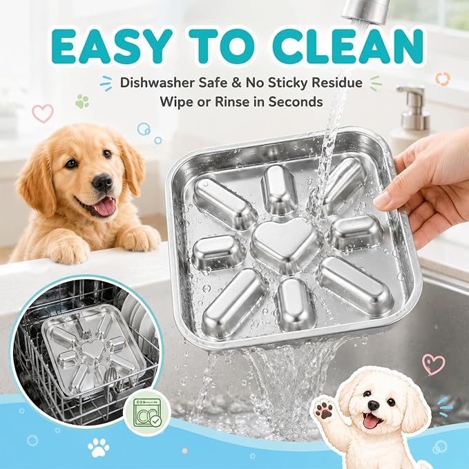 SHENLIU 2 Pcs Stainless Steel Slow Feeder Dog Bowls for Large & Medium | Breed 3 Cups, Non-Slip Base, Deep Ridges to Slow Eating, Metal Slow Feeder Dog Bowls, Dishwasher, Chew-Proof, Rustproof - Image 7