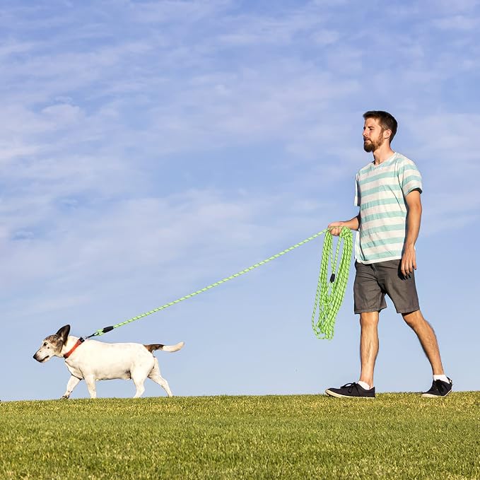 Long Dog Leash for Training 20Ft-Reflective Nylon Rope with Swivel Hook-Recall Agility Lead for Large Small Medium Dogs Outside Walking Hiking-Green - Image 6