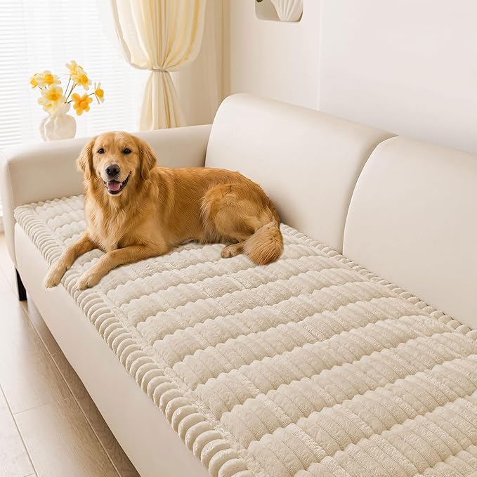 hyha Couch Cover for Dogs, Washable Non Slip Plush Flannel Sofa Protector | Thick Flannel, Anti-Slip Backing, Pet Hair & Scratch Protection, Fits Sofa & Loveseat (27.6" x 47") by hyha
