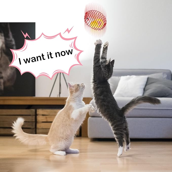 Jecery 5 Pcs Cat Toys Spring,Mouse,Bright Color | Interactive Metal Cat Toy, Stretchable Rolling Ball, for Indoor Cats, Colorful Playful Coils, Kitten Pet Supplies - Image 5