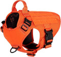 ICEFANG Tactical Dog Harness for Medium Dogs,Reflective No Pull Dog Vest | with Control Handle,Adjustable,Front Hook,2 Leash Clips,Soft Padded,MOLLE Panel,Orange,Medium by ICEFANGDIRECT