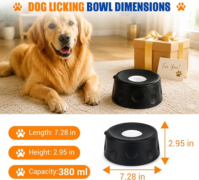 Slow Feeder Dog Bowl, Large Capacity Silicone for Medium & Large Dogs | Dog Lick Bowl with Rolling Ball for Liquid Treat, Snap-on Bowl Lid & Non-slip Suction Cup Base, Dog Lick Toys for Anxiety - Image 7