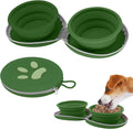 Collapsible Dog Bowls, 2-in-1 Pet Portable Travel Bowls Green | Portable Pet Camping, Outdoor Pet Essential, Daily Walks, Road Trips, Hiking, Beach Visits, Foldable, Food and Water Use by PawSailor