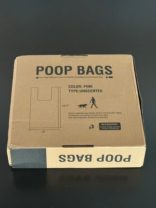 Charmount 270 Counts Unscented Dog Poop Bags Rolls with Handles | 16"x8"Extra Thick Pet Waste Bag, Leak Proof and Easy Tie, Cat Litter Bags, Pink - Image 4