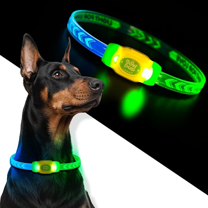 LaRoo LED Light Up Dog Collar, Type-C Rechargeable, Multi-Color Glowing Safety Pet Collar, Cuttable IP67 Waterproof, Night Walk High Visibility Collar Safety Dog Light for Small Medium Dogs (Green) - Image 8