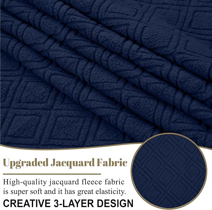 ALIECOM Corner Sectional Couch Covers Washable Sofa Cover L Shaped Couch Cover for Dogs Pets Stretch Soft Sectional Slipcovers with Non Slip Strips U Shape Furniture Protector (Navy, Medium) - Image 5