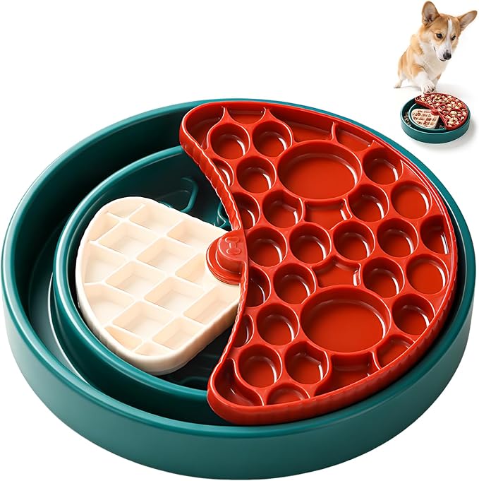 3-Level Slow Feeder Dog Bowl, Interactive Puzzel Toy & Lick Mat | Good for Dog’ sHealthy & Calmer Eating, Reduces Boredom and Anxiety, Non-Slip, BPA-Free, for Medium & Large Dogs by LiteRushx
