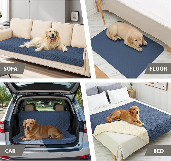Ameritex Pet Bed Cover Dog Bed Blanket for Sofa and Furniture Waterproof New Pattern Design (68x82 Inch, Navyblue) - Image 3