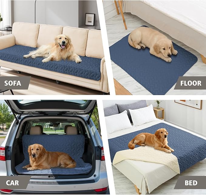 Ameritex Waterproof Pet Bed Cover Anti-Slip Dog Bed Blanket for Sofa and Furniture Waterproof New Pattern Design (Navyblue, 30x80 Inch (Pack of 1)) - Image 3