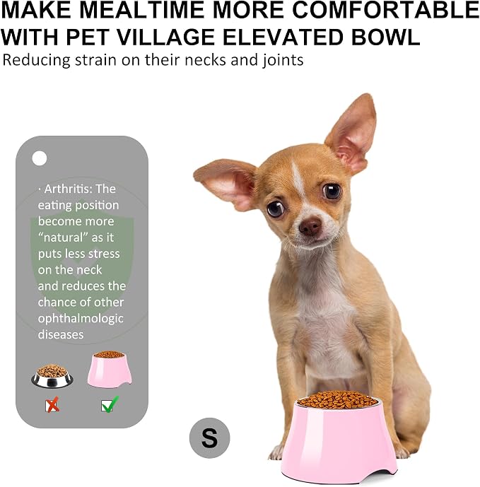 Dog Bowls,Cone Friendly Non Slip Single Dog Bowl with Stainless Steel Inner, Raised Bowls for Smll Dogs Spaniel Dogs Long Ear, High Capacity, S/1 Cup Pink - Image 3