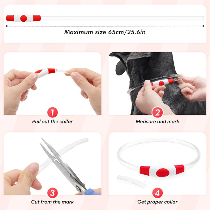 Light Up Dog Collar - Type-C Rechargeable LED Dog Collar - 360° Glow in the Dark Pet Collar for Small Medium Large Dogs, TPU Cuttable Puppy Collar Safety Dog Lights for Night Walking (Red 70cm) - Image 5