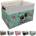 Collapsible Dog Toy Basket Foldable Dog Toy Box Bin for Pet Chew Toys Accessory by CpakOwlgoo