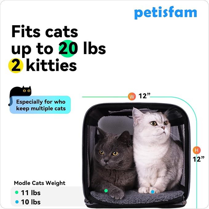 Soft Pet Carrier for Large and Medium Cats, 2 Kitties, Small Dogs. Easy to Get Cat in, Great for Cats that Don't Like Carriers (Blue) - Image 8