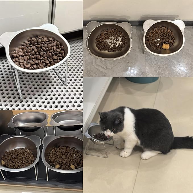 Cat Bowl 2PC,5.9" Cat Food Dishes,Metal Cat Bowl | 304 Stainless Steel,Whisker Friendly,Heavy Duty,Food and Water Dishes for Small Cats & Puppies,Dishwasher Safe - Image 5