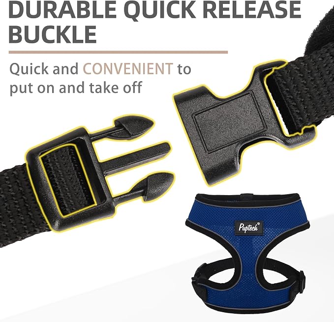 PUPTECK Small Dog Harness and Leash Set No Pull for XS XXS Sized Dogs Puppy | Escape Proof No Choke Pet Cat Adjustable Soft Padded Walking Vest - Image 4