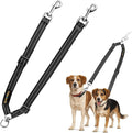 MingXpet Double Dog Leash for Two Dogs, No Pull Dog Leash, 360° Swivel No Tangle for Medium Dogs Walking & Training, Shock Absorbing Reflective Bungee, Black by MingXpets