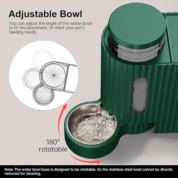 Gardner Pet Automatic Gravity Cat Food Feeder and Water Dispenser Stainless Steel Two-in-One Set Large Capacity Dispenser for Pets Dogs, Puppies, Kittens-(0.8 Gallons x 2) - Image 4