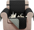 Reversible Recliner Chair Covers, 23" Chair, Black/Grey | Chair Covers for Living Room with Elastic Straps, Water Repellent, Chair Protectors Covers for Dogs by LuxshareHome