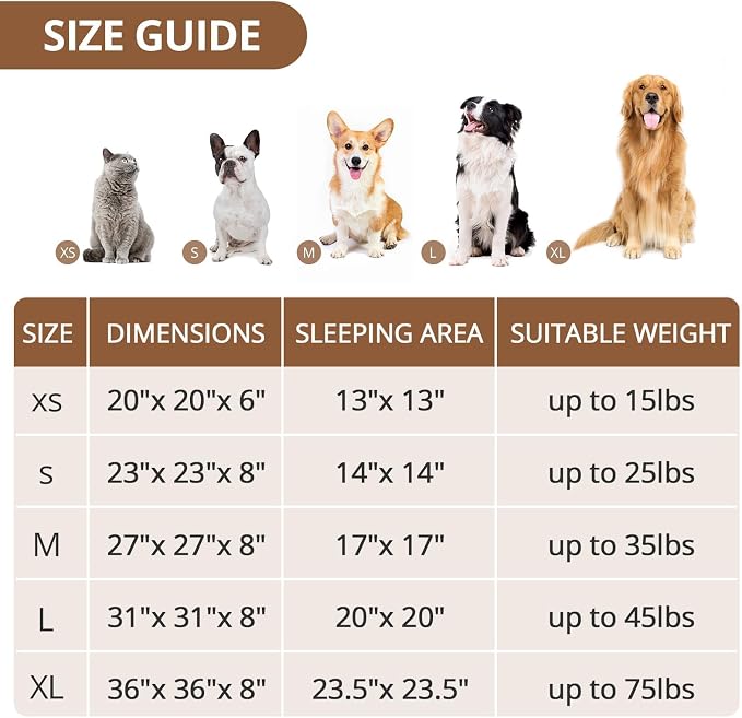 JOLLYVOGUE Calming Dog Bed Medium Size Dog, Anti-Anxiety Donut Medium Pet Bed, 27 inches Fluffy Faux Fur Round Cat Bed (Smoke Brown) - Image 5