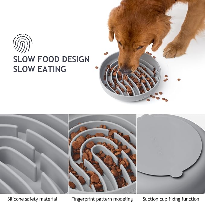 Coomazy Slow Feeder Dog Bowls, Silicone Anti Choking Puzzle Dog Food Bowl | Interactive Pet Slow Eating Bowl,Prevent Overeating Keeps Dogs Busy,for small and large dogs - Image 5