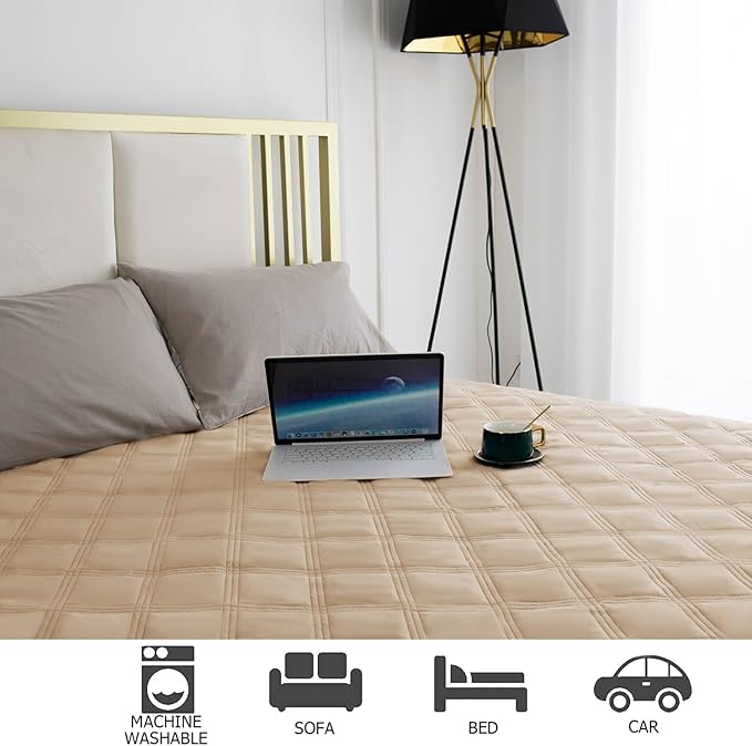Ameritex Waterproof Dog Bed Cover Pet Blanket with Anti-Slip Back for Furniture Bed Couch Sofa (40x50 Inch (Pack of 1), Beige) - Image 8