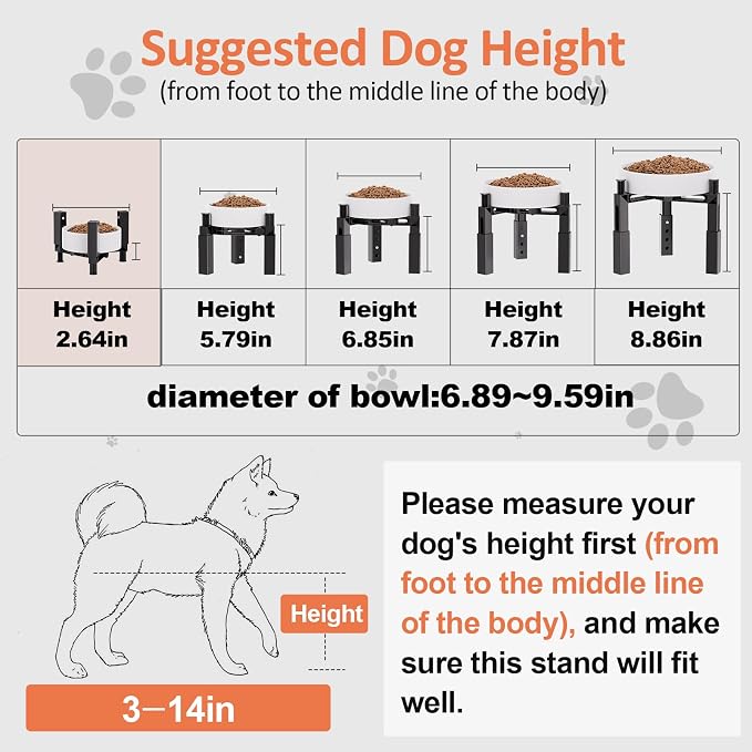 XIAZ Dog Bowl Stand Elevated Food Water Bowl Holder for Large Medium Small Sized Dog, Heights&Width Adjustable, Non-Slip, Durable, Elevated Feeding Bowl Stand for All Dogs Bowls 2PCS - Image 6