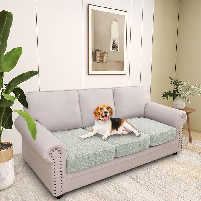 hyha Individual Couch Cushion Covers, Sofa Seat Cushion Covers Washable | Stretch Dog Couch Cover, Elastic Bottom, Anti-Slip Furniture Protector, Ideal For Pets & Kids, Durable Sofa Slipcover, 3 Pcs - Image 7