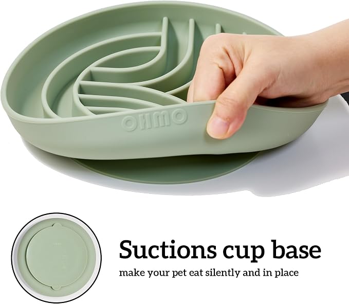 OHMO Slow Feeder Dog Bowl, 7.9" Lick Mat for Dogs, Tree of Life, Sage Green | Cat Slow Feeder Bowl, Anti Choking, Enrichment Toys, Easy Clean BPA-Free Silicone Feeding Bowl, Boredom and Anxiety Reducer - Image 6